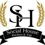 A black and white logo of social house.