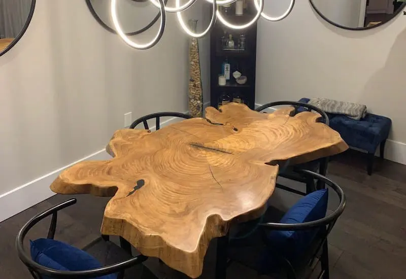 live edge elm cookie cut kiln dried in southriding virginia